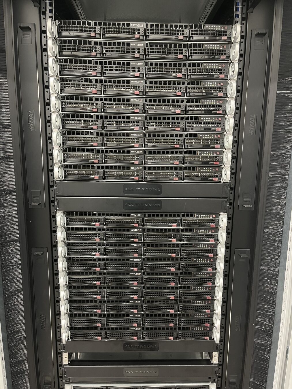 A rack full of servers