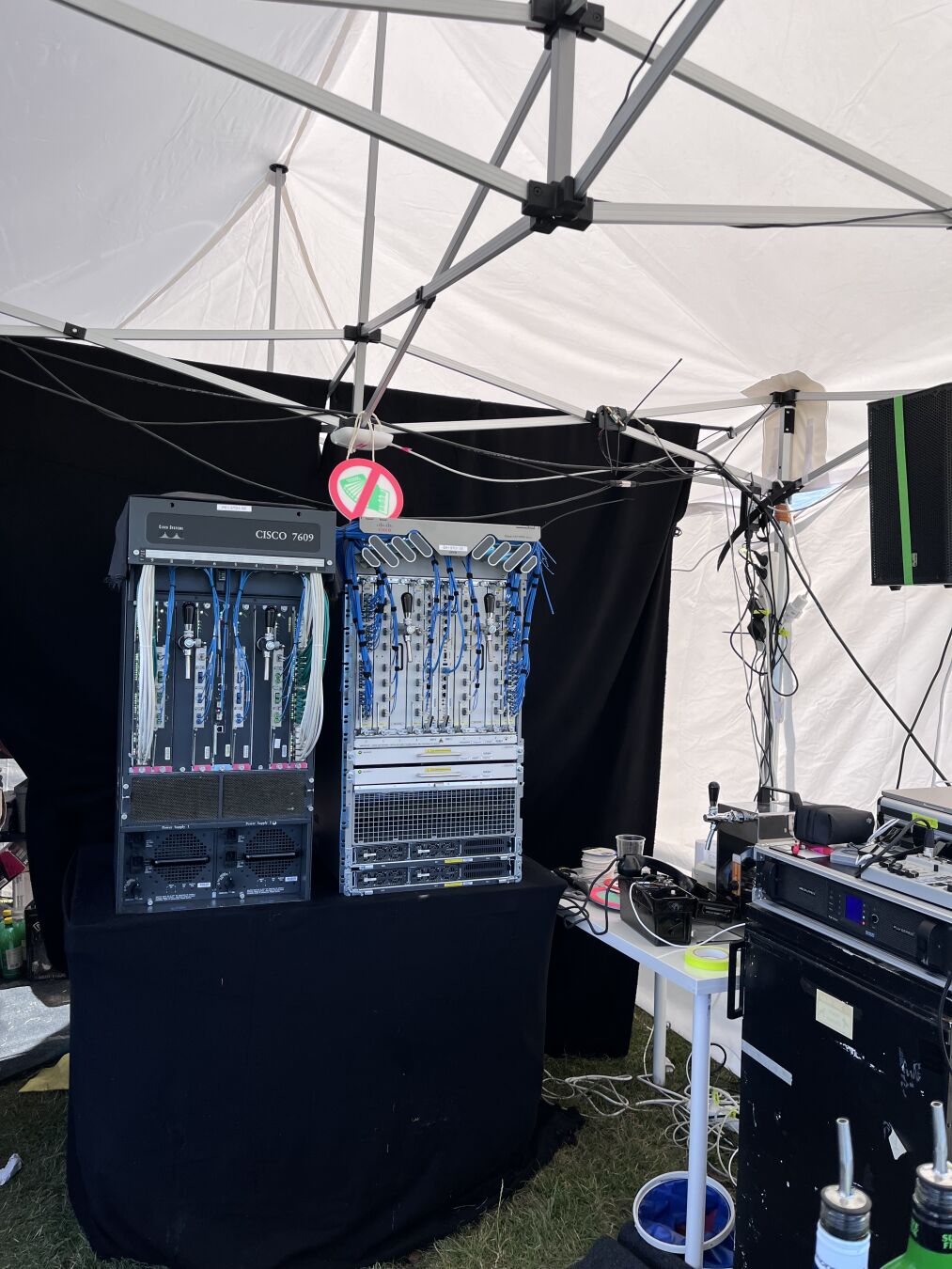 Border routers transformed into beer cooler and tap